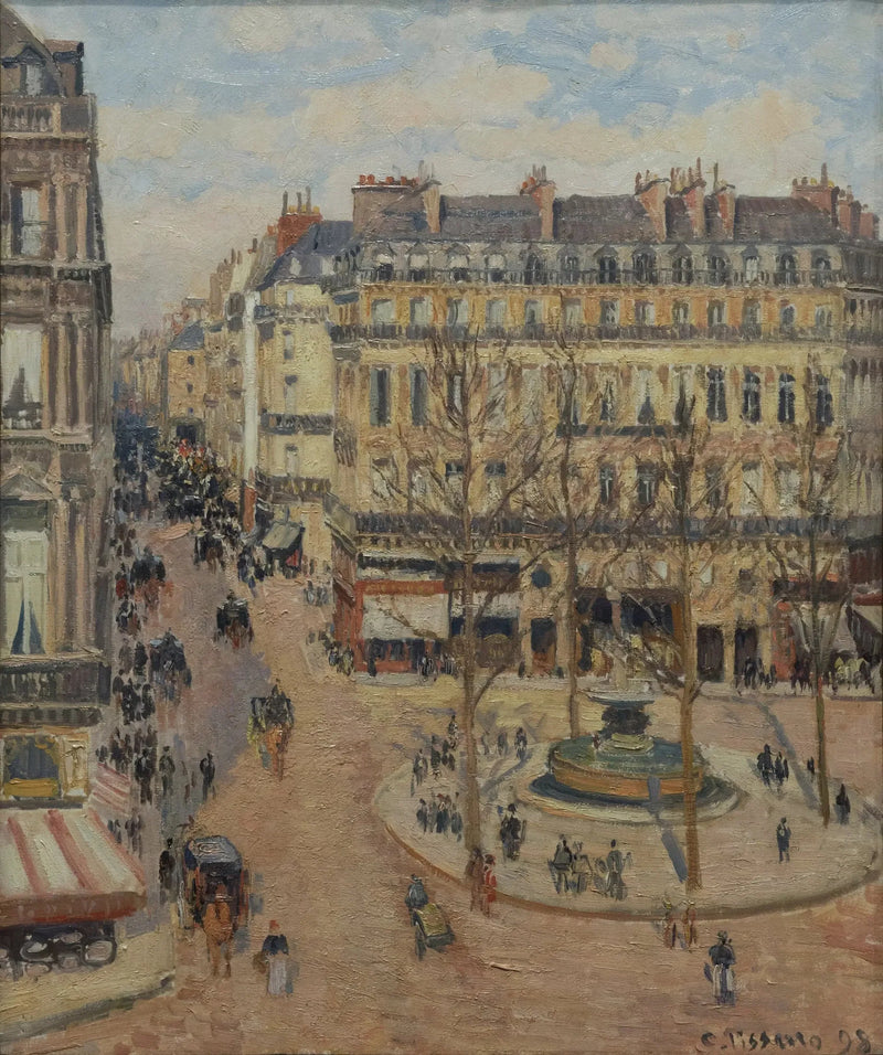 A rua Saint-Honoré, manhã, efeito de sol - Camille Pissarro