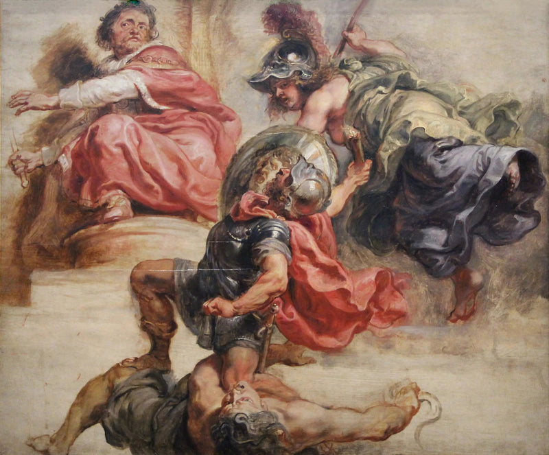 A Sabedoria vitoriosa da guerra e da discórdia sob o governo de Jacó I da Inglaterra - Peter Paul Rubens