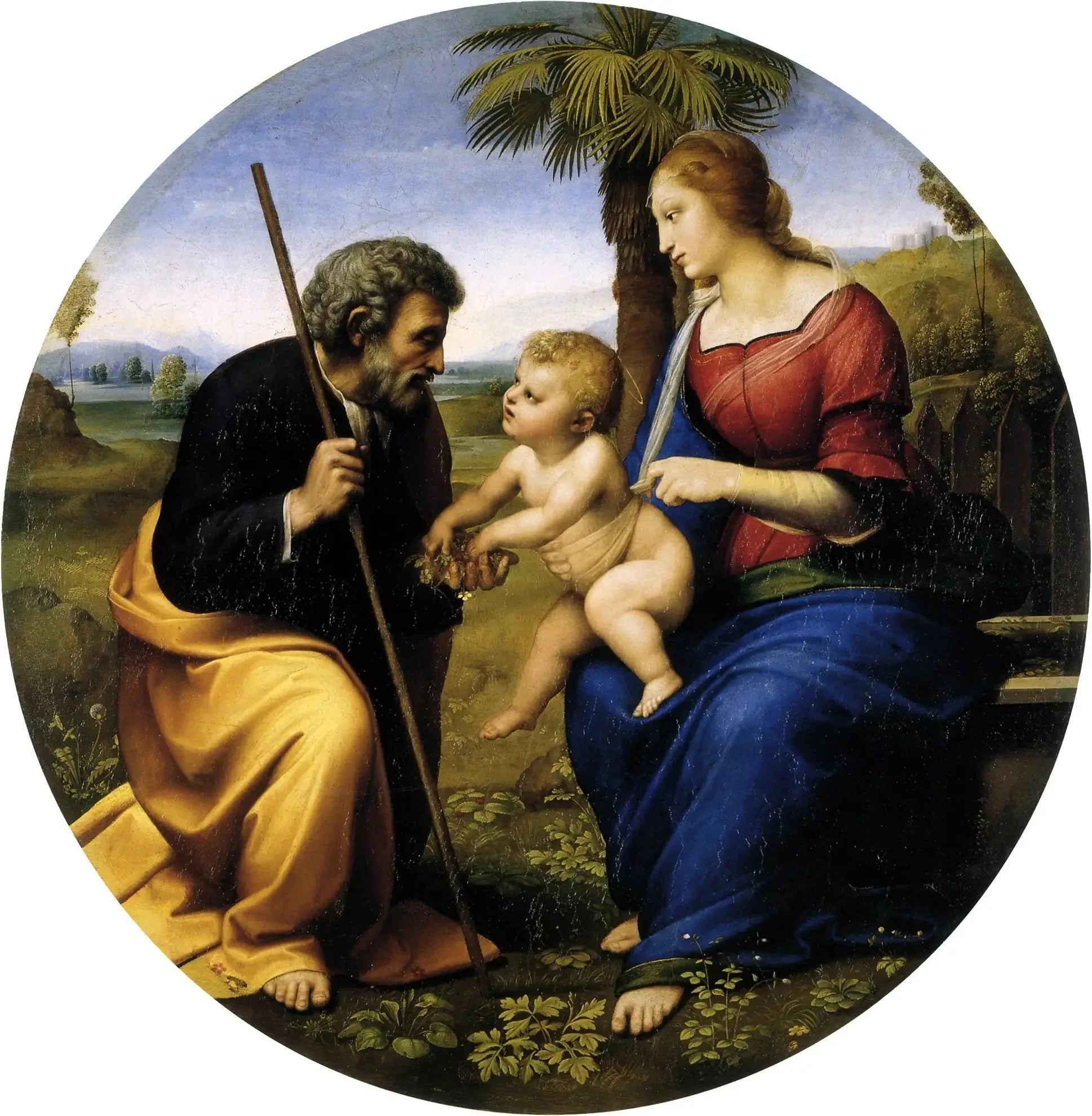 La Sainte Famille au palmier - Raphaël Sanzio image 1 copie peinte à la main à l’huile