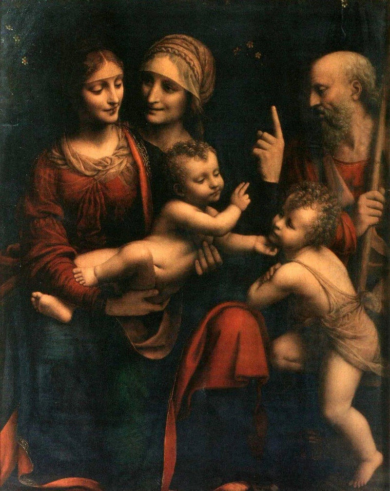 A Sagrada Família com Santa Ana e São João Batista - Bernardino Luini