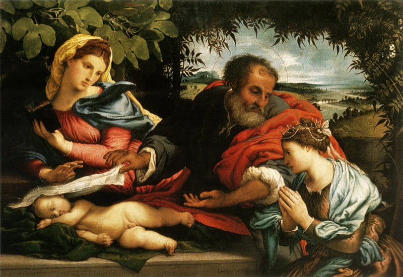 A Sagrada Família com Santa Catarina de Alexandria - Lorenzo Lotto