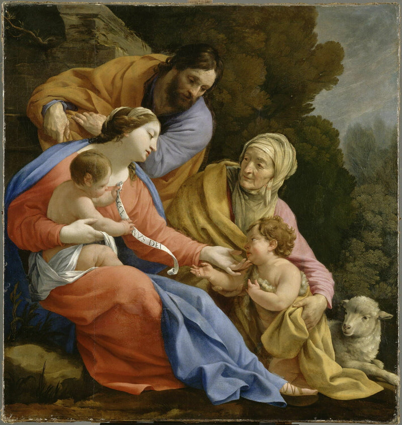 A Sagrada Família com Santa Isabel e o pequeno São João - Simon Vouet