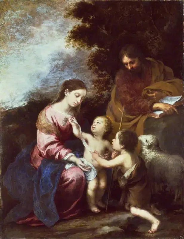 A Sagrada Família com o menino Batista - Bartolomé Esteban Murillo