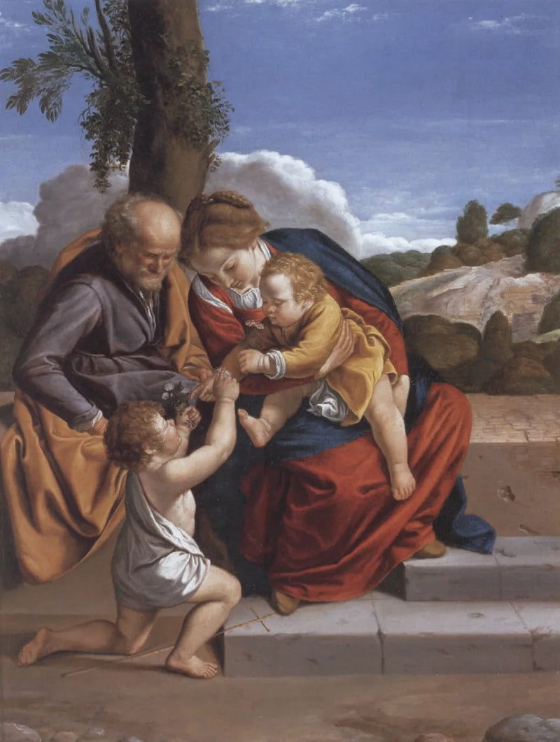A Sagrada Família com o menino São João Batista - Orazio Gentileschi
