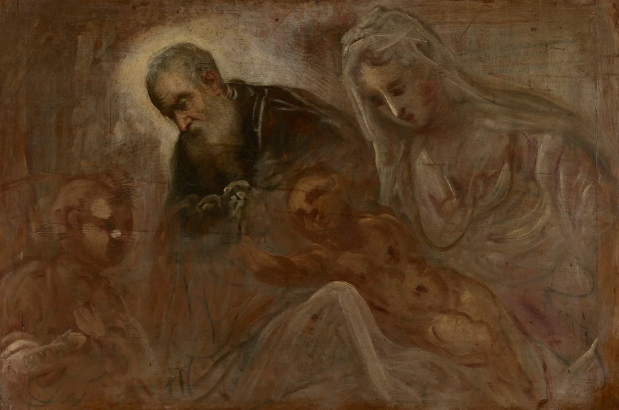 A Sagrada Família com o jovem São João Batista - Jacopo Tintoretto