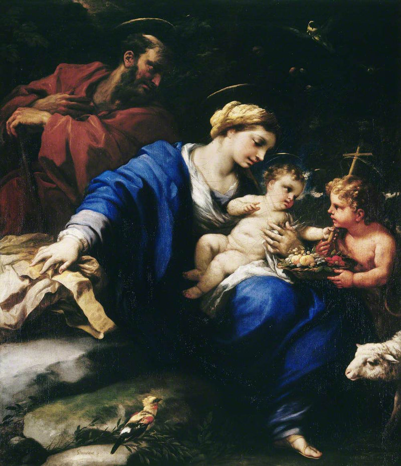 Santa Família com o Menino São João Batista - Luca Giordano