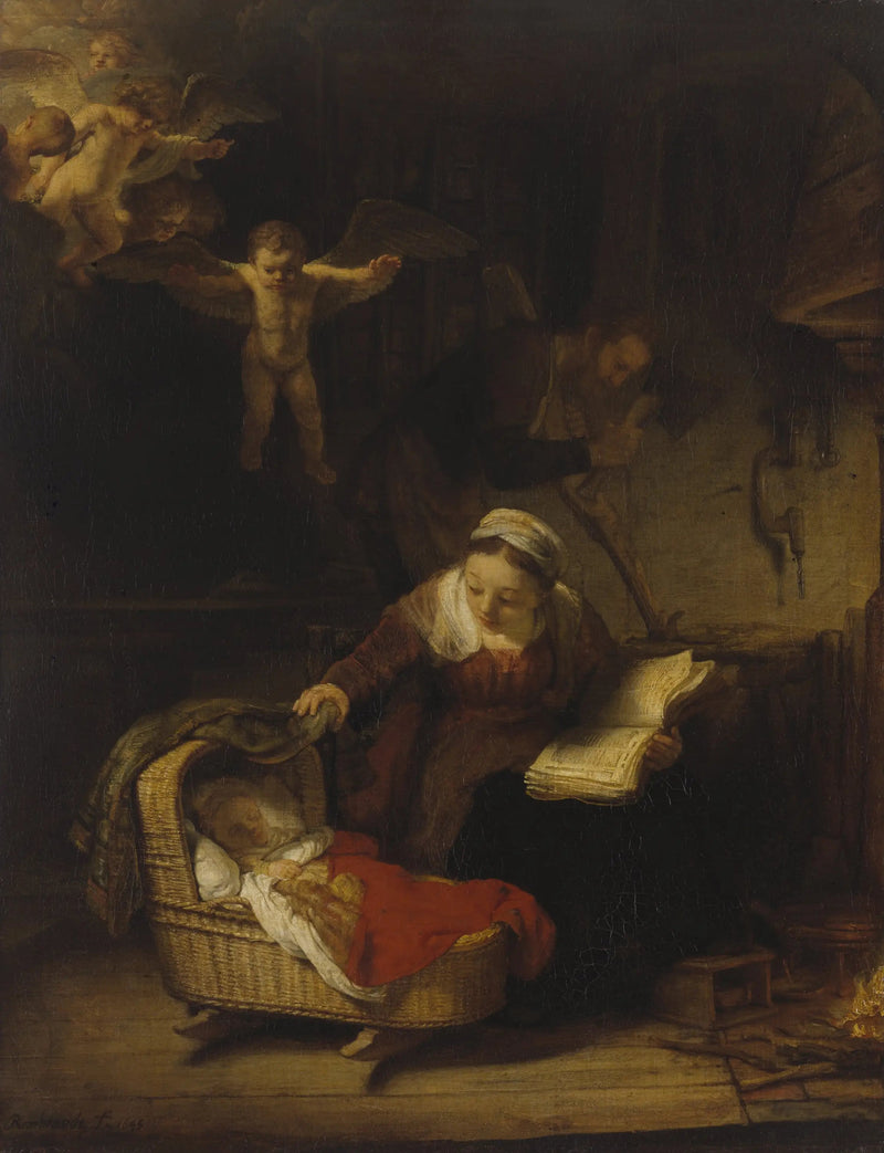 La Sainte Famille avec les anges - Rembrandt