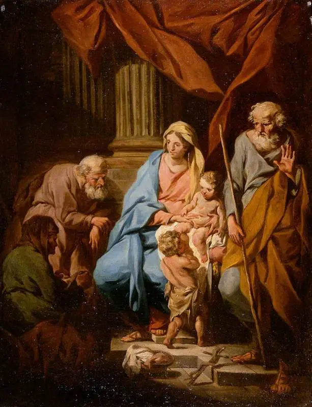 A Sagrada Família com os santos Élisabeth e Zacarias e o jovem São João - Pierre Subleyras
