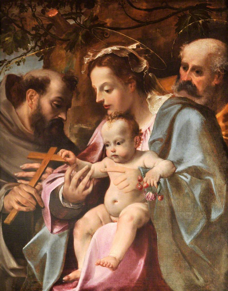 A Sagrada Família com São Francisco - Ludovico Carracci