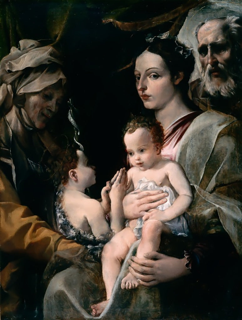 A Sagrada Família com São João Batista e Santa Elizabeth - Annibale Carracci