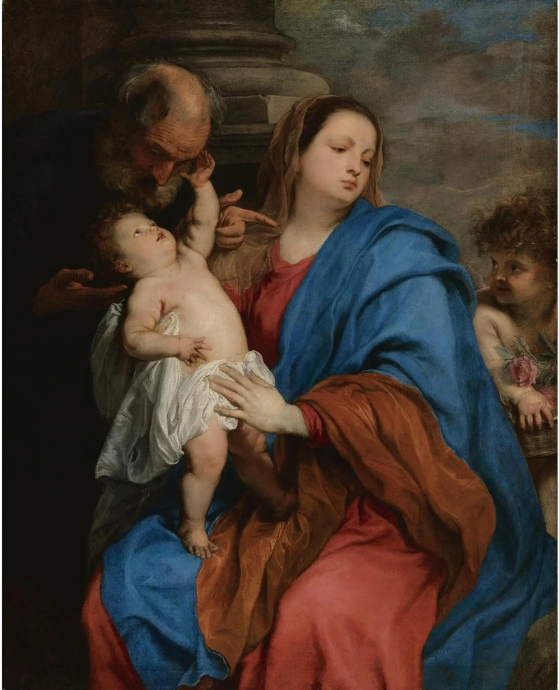 A Sagrada Família com um anjo - Antoine van Dyck