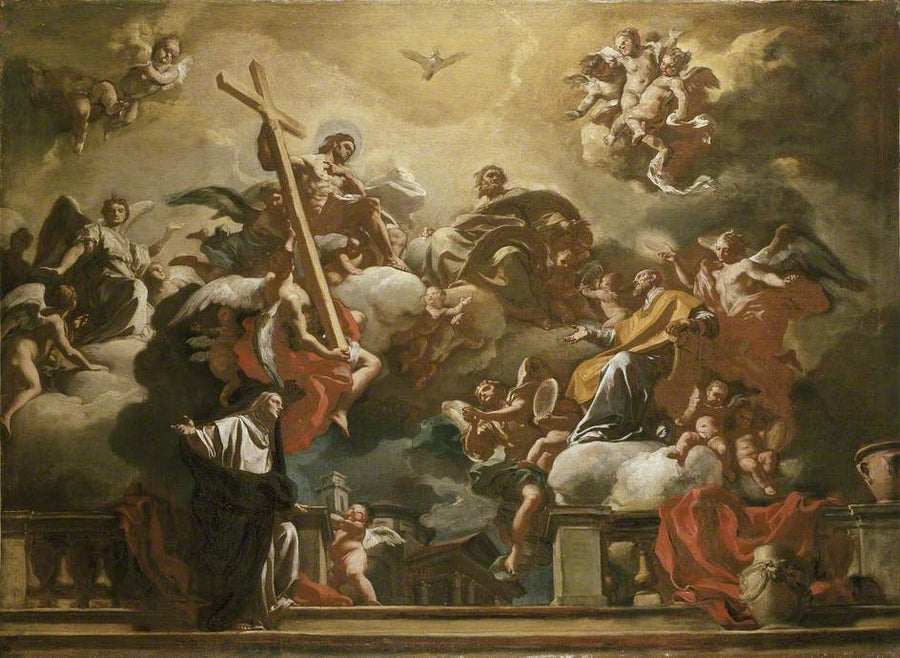A Santíssima Trindade com São Filipe Néri em glória - Francesco Solimena