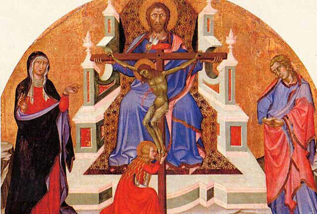 A Santíssima Trindade (retábulo da Trindade) - Bartolo di Fredi