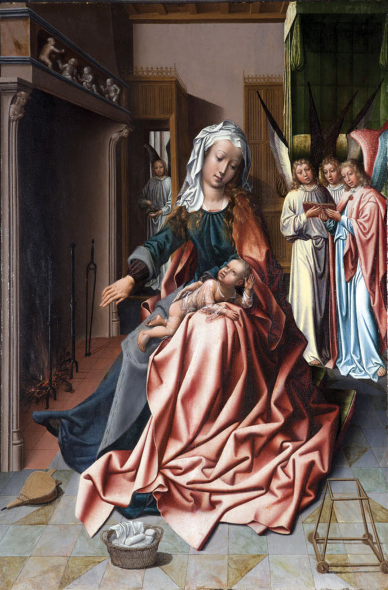 A Santa Virgem se preparando para lavar o Menino Jesus - Jan Gossaert