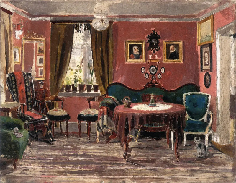 A Sala de Estar das Senhoritas Munch em Pilestredet 61 - Edvard Munch
