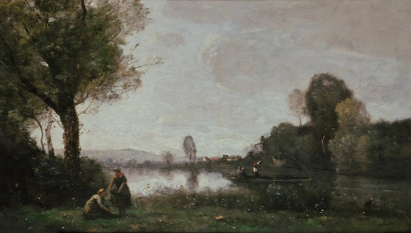 A Sena em Chatou - Jean-Baptiste Camille Corot