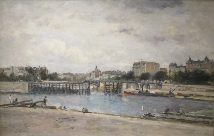 A Sena na estacada durante a construção da ponte Sully - Stanislas Lépine
