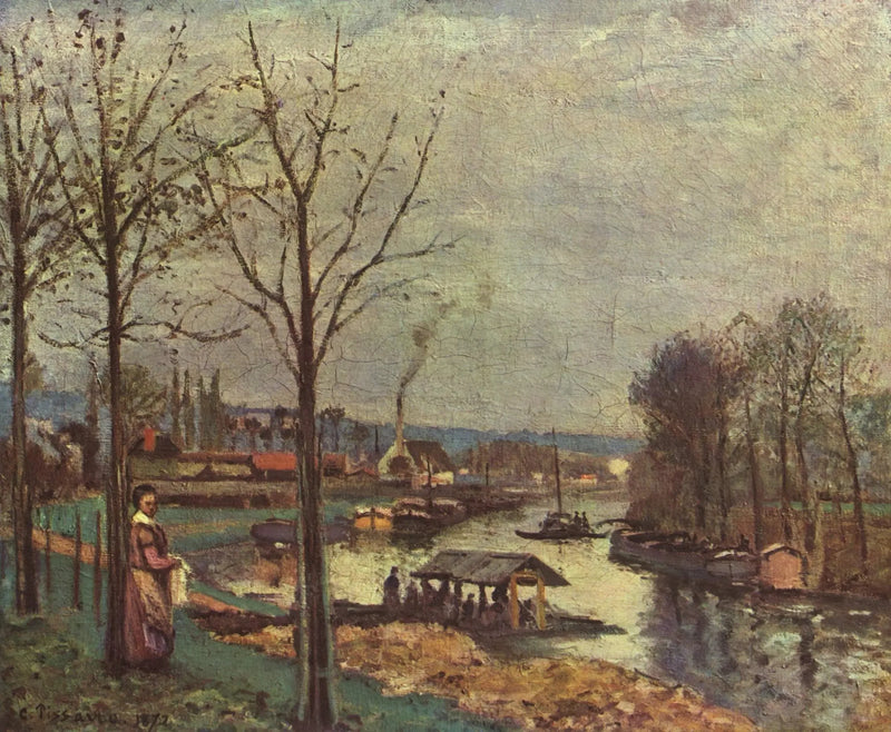 O Sena em Port-Marly, o lavadouro - Camille Pissarro