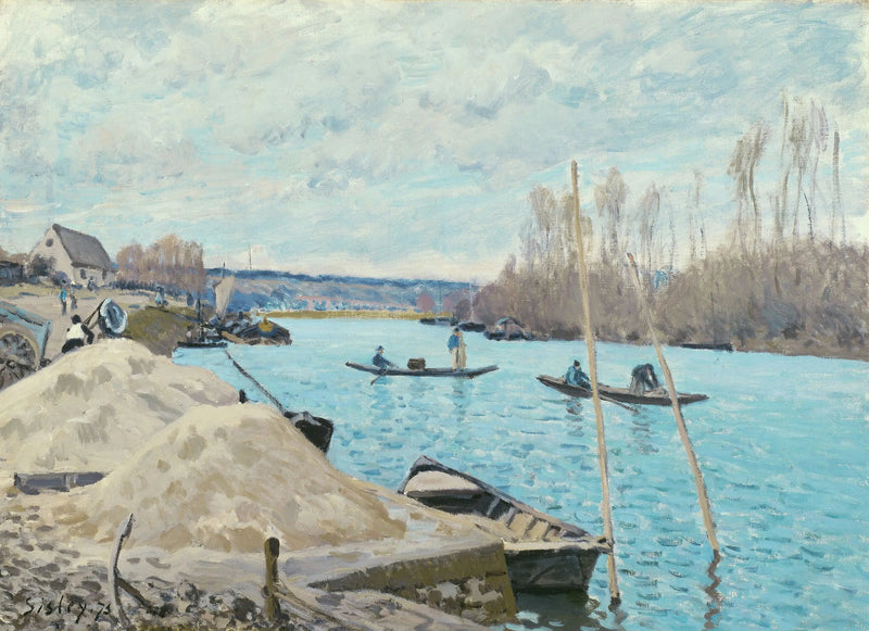 O Sena em Port-Marly, monte de areia - Alfred Sisley