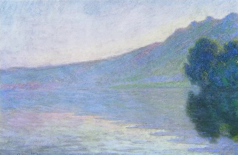 O Sena em Port-Villez, efeito rosa - Claude Monet