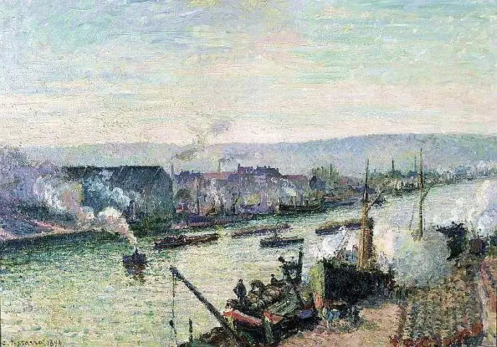 O Sena em Rouen, Saint-Sever - Camille Pissarro