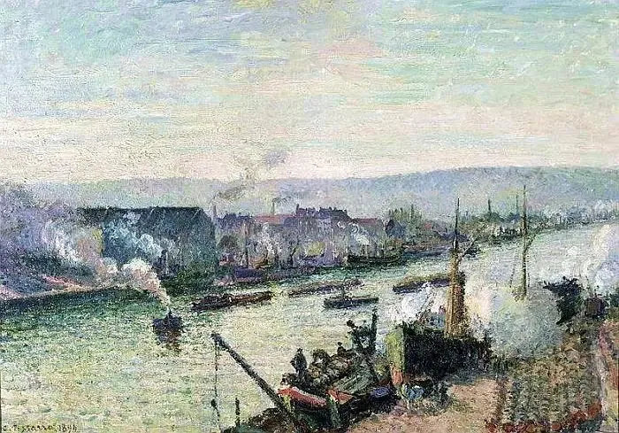 O Sena em Rouen, Saint-Sever - Camille Pissarro