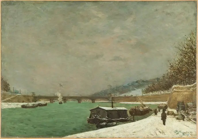 O Sena na ponte de Iéna, Tempo de neve. - Paul Gauguin
