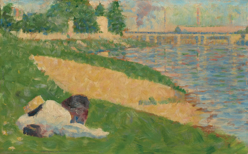 O Sena com roupas na margem - Georges Seurat