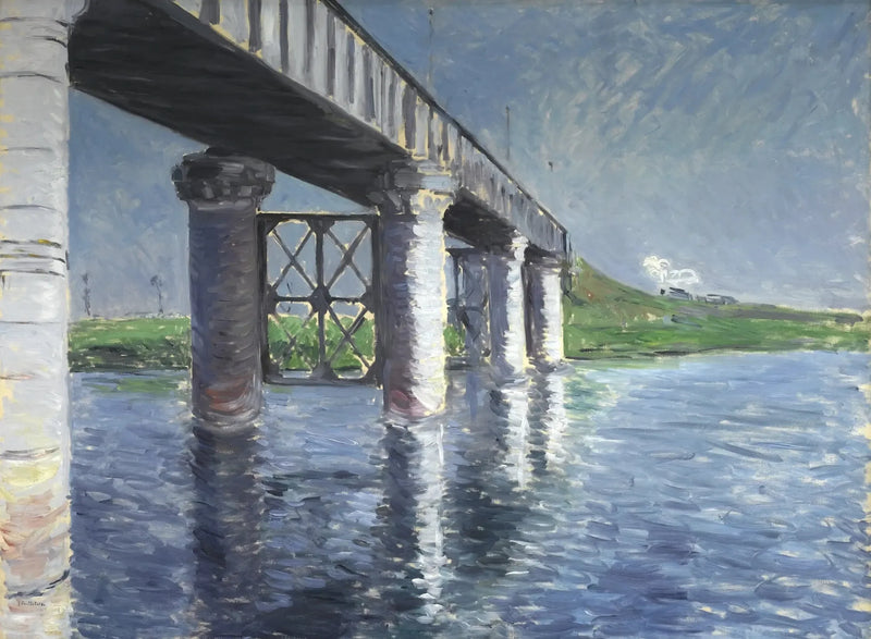 O Sena e a ponte da ferrovia de Argenteuil - Gustave Caillebotte