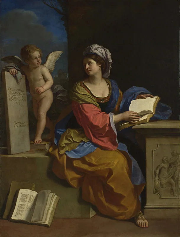 A Sibila de Cumes com um putto - Guercino