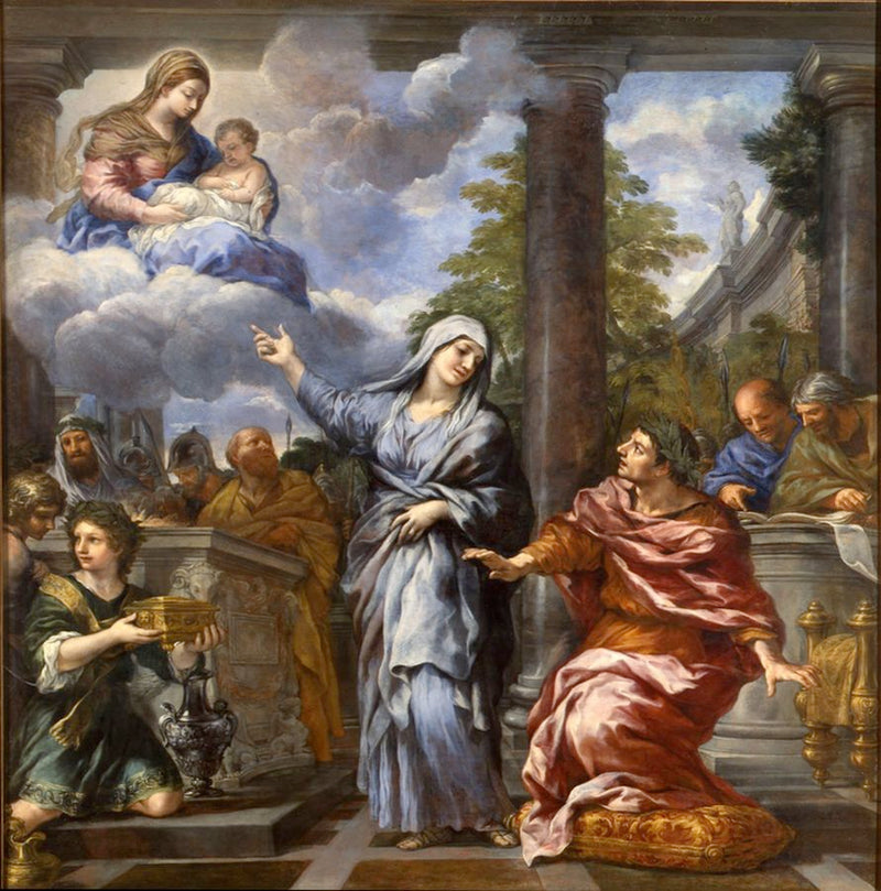 A Sibila de Tíbur anunciando a Augusto o nascimento de Cristo - Pietro da Cortona