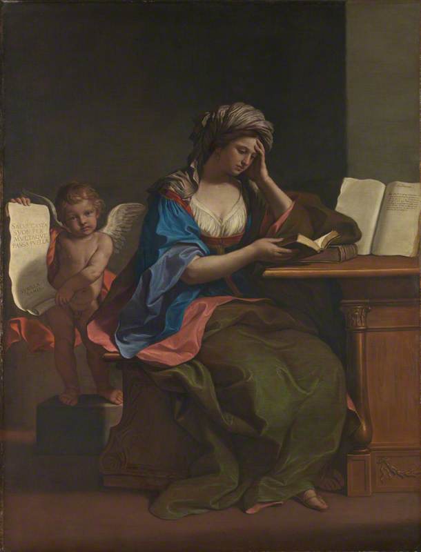 A Sibila samiana com um putto - Guercino