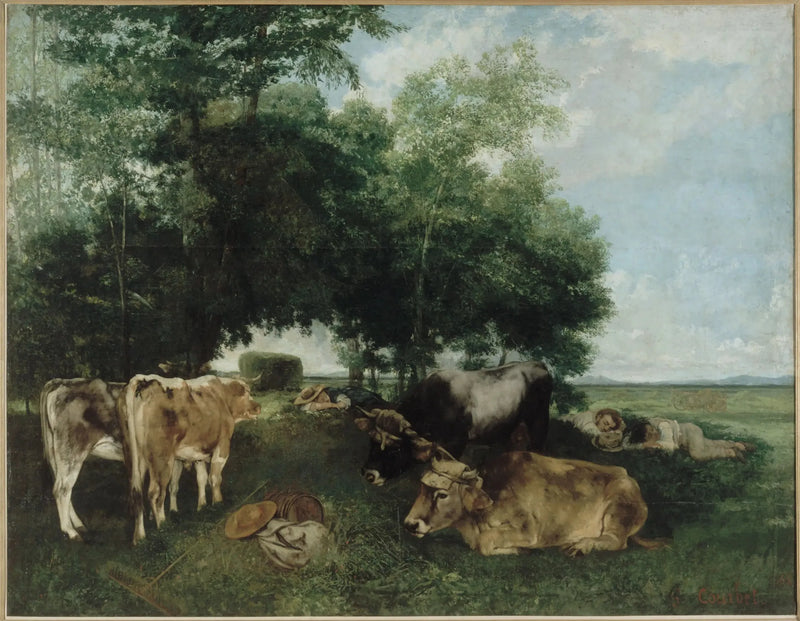 A sesta durante a temporada de feno - Gustave Courbet