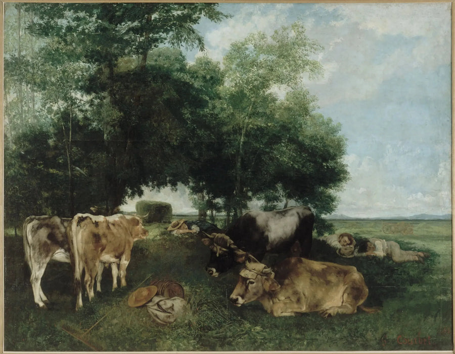 A sesta durante a temporada de feno - Gustave Courbet