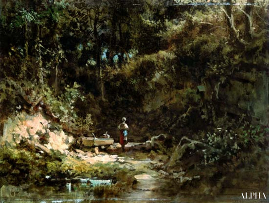 La source forestière - Carl Spitzweg - Reproductions de tableaux et peintures haut de gamme