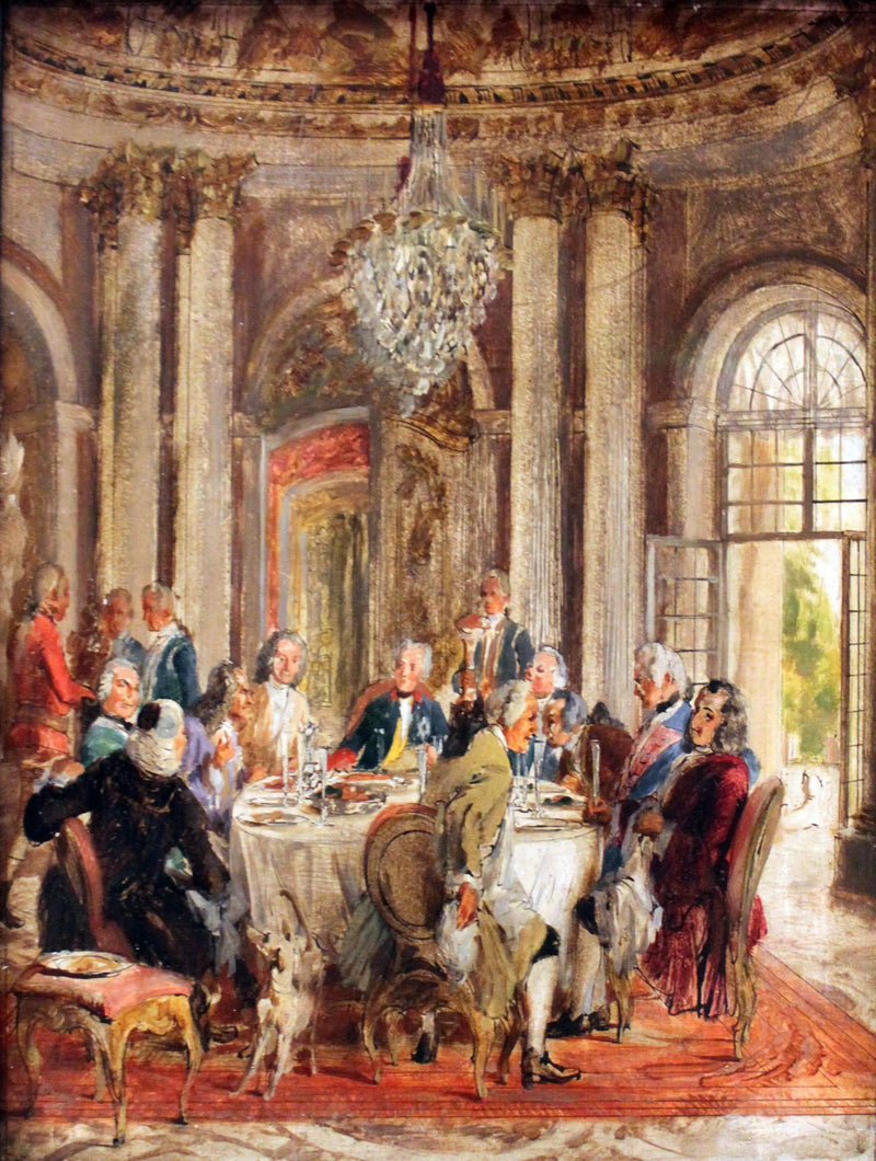 A Mesa Redonda do rei Frederico II em Sanssouci - Adolph von Menzel