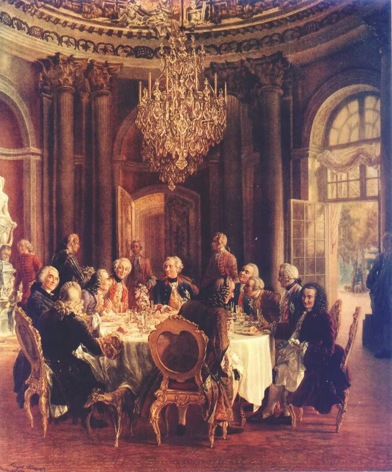 A mesa redonda do rei Frederico II em Sanssouci - Adolph von Menzel