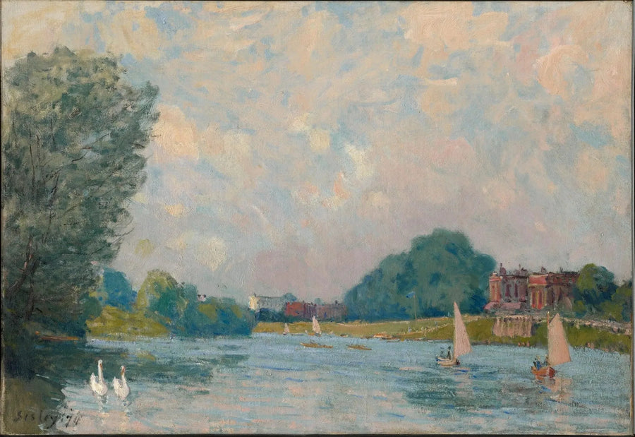 O Tâmisa em Hampton Court - Alfred Sisley