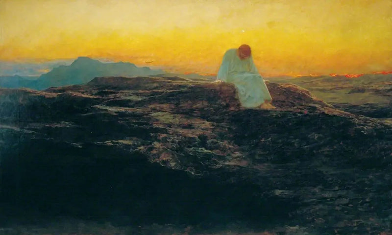 A tentação no deserto - Briton Rivière
