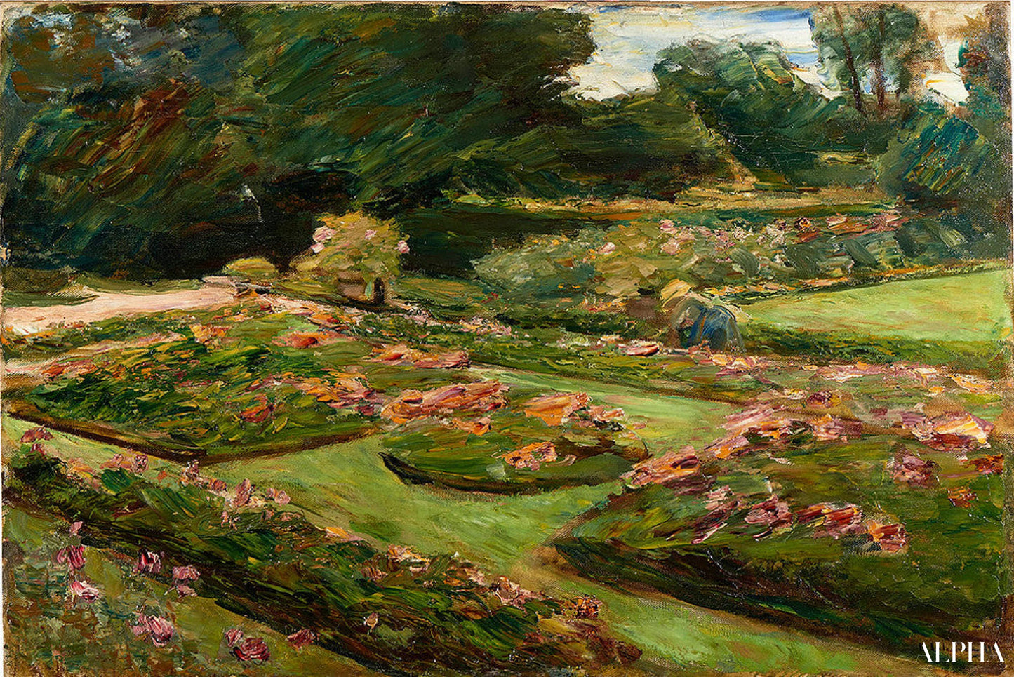 La terrasse de fleurs dans le jardin de Wannse - Max Liebermann - Reproductions de tableaux et peintures haut de gamme