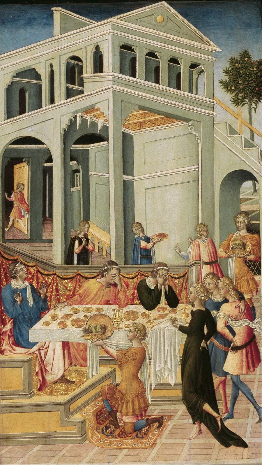 A cabeça de São João Batista apresentada diante de Herodes - Giovanni di Paolo