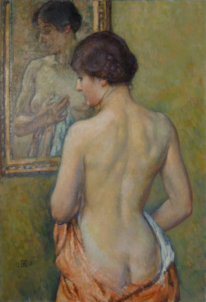 A Lavabo, Academia de Mulher no Espelho - Theo van Rysselberghe