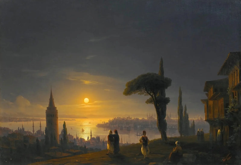 A Torre de Gálata à luz da lua - Ivan Aïvazovski