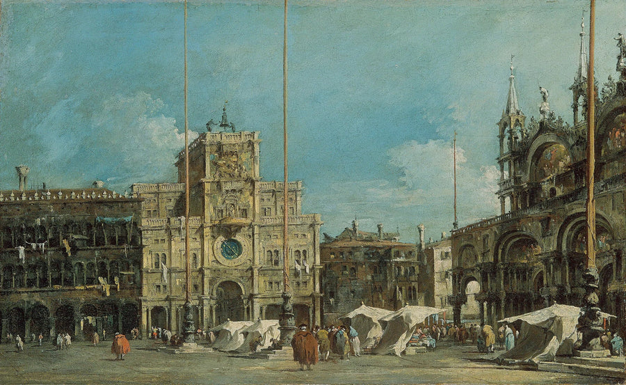 A torre do relógio na Praça de São Marcos - Francesco Guardi