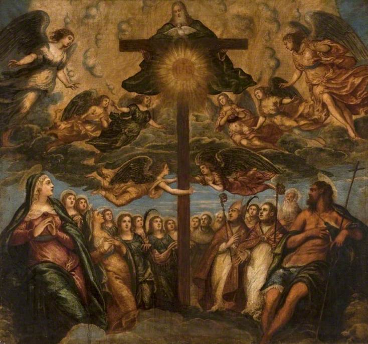 A Trindade adorada pelos santos e pelos anjos - Jacopo Tintoretto