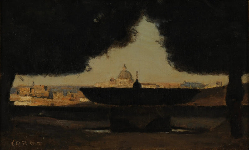 A bacia da Villa Médici - Jean-Baptiste Camille Corot