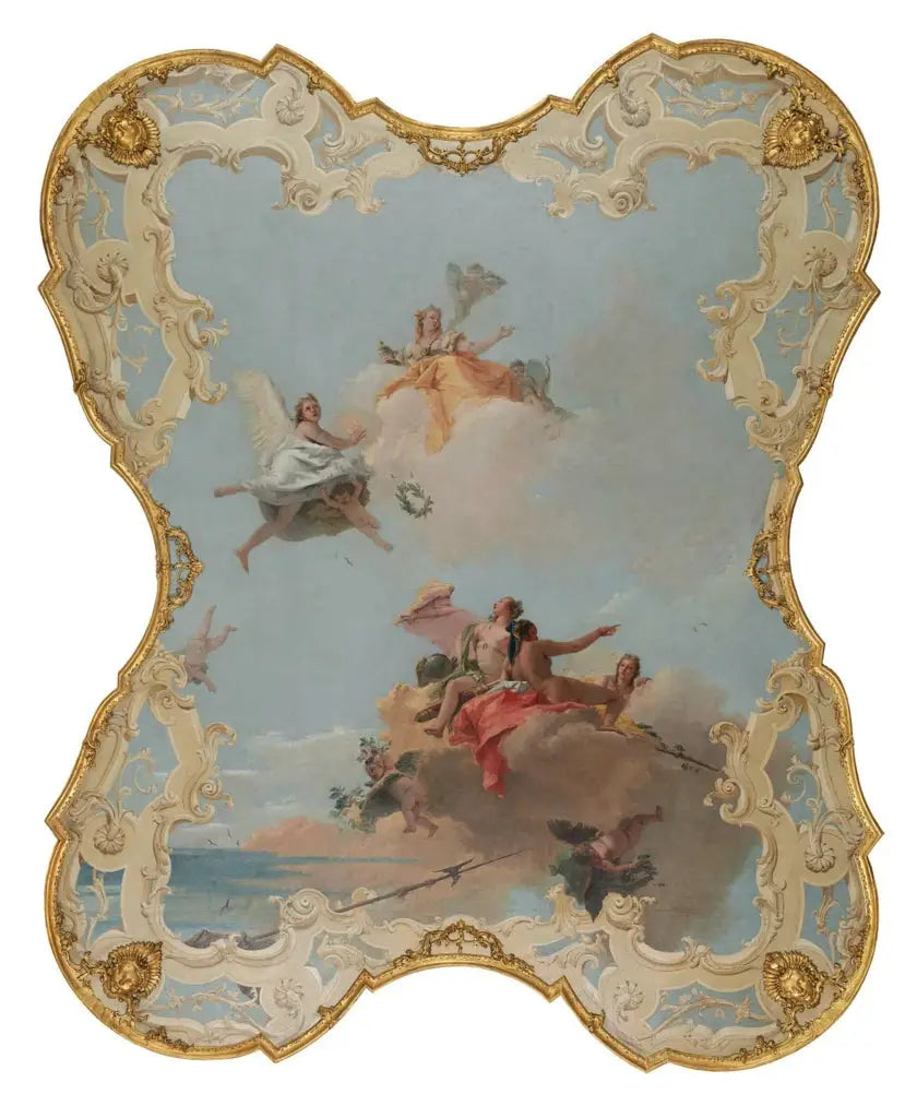 A virtude e a nobreza coroando o amor - Giovanni Battista Tiepolo