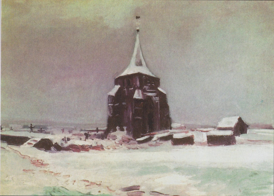A velha torre do cemitério de Nuenen sob a neve - Vincent van Gogh