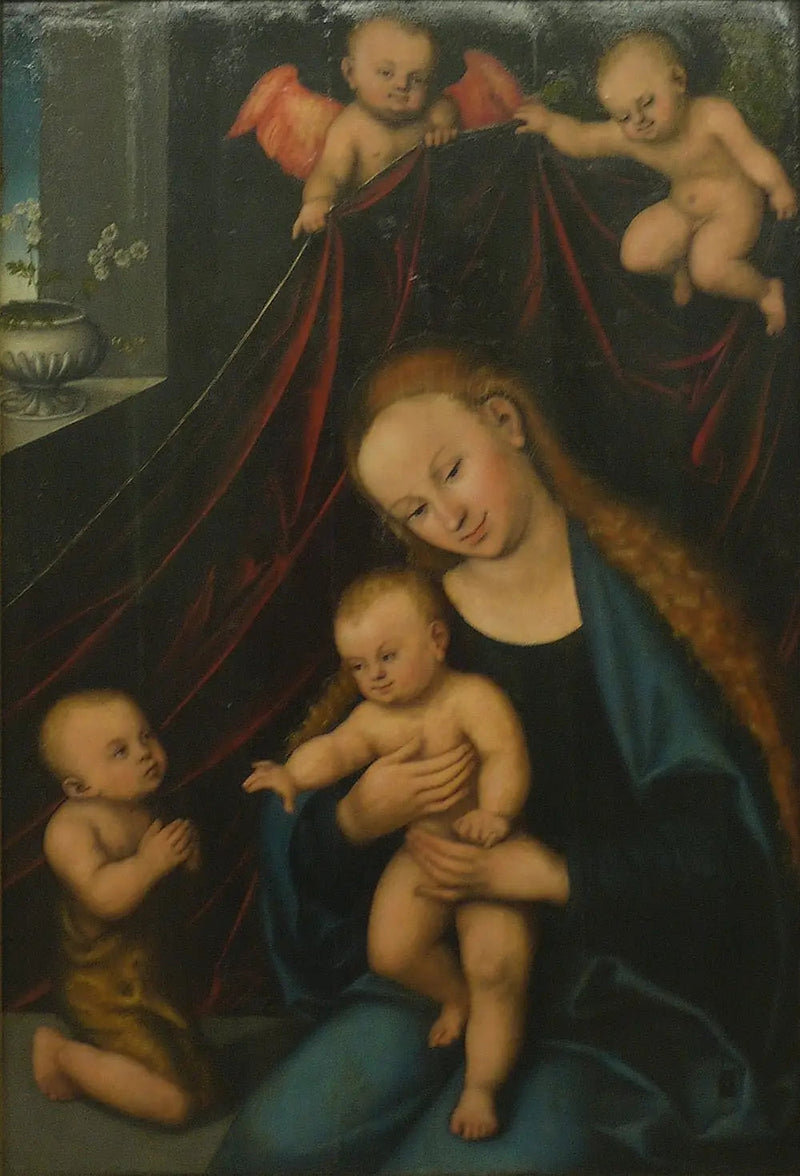 A Virgem com o Menino adorada por São João criança - Lucas Cranach, o Velho