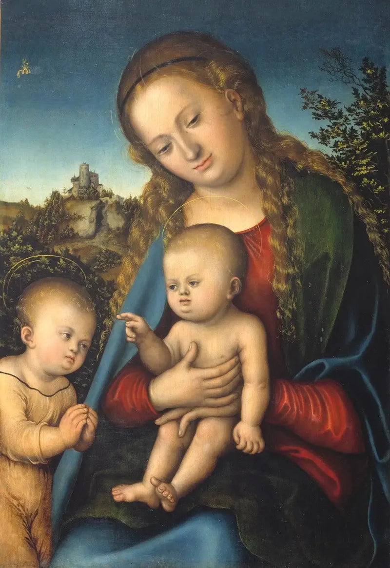 A Virgem com o Menino adorada por São João criança - Lucas Cranach, o Velho